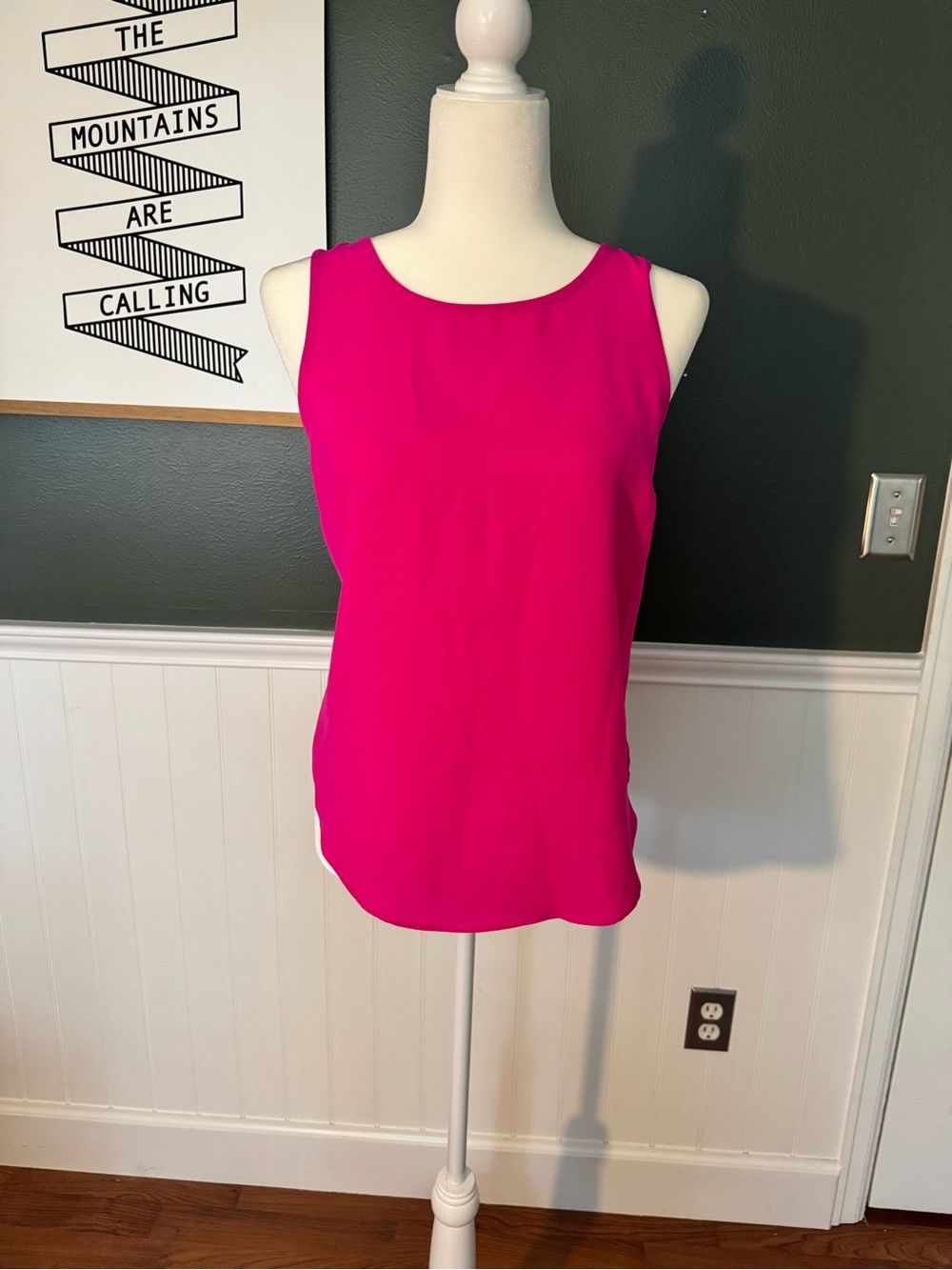 Forever 21 Hot Pink Open Back Scoop Neck Top